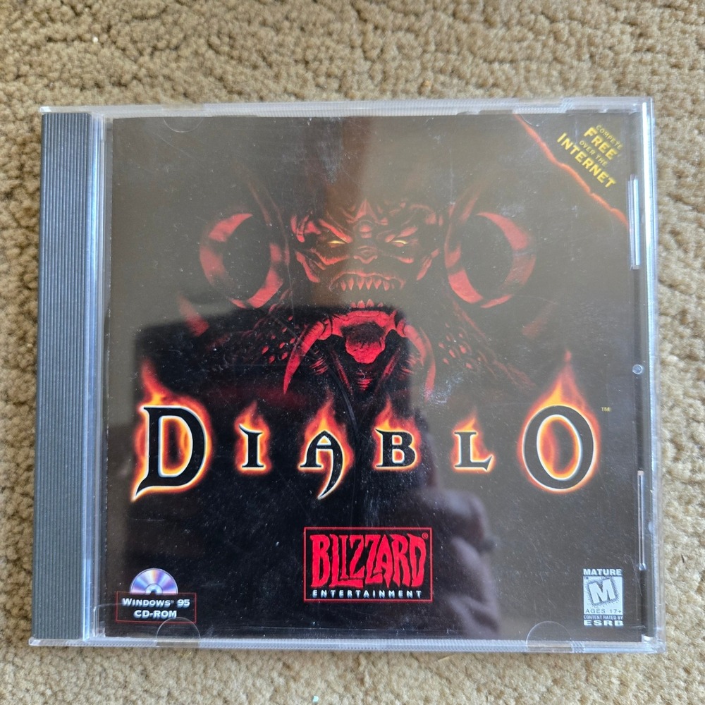 Diablo PC Game Blizzard Entertainment Windows 95 CD-ROM Jewel Case Vintage 1996